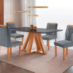 CONJUNTO MESA MADRI TAMPO GRAFITE